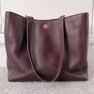 Dagne Dover Allyn Leather Tote | Burgundy